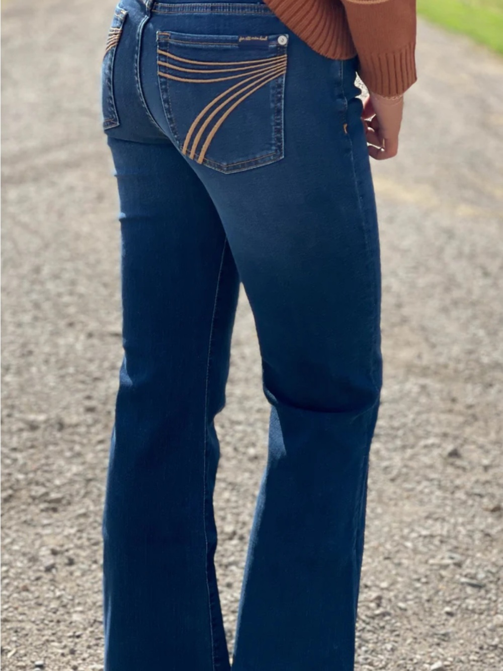 7 For All Mankind Dark Blue Dojo Mid rise Trouser